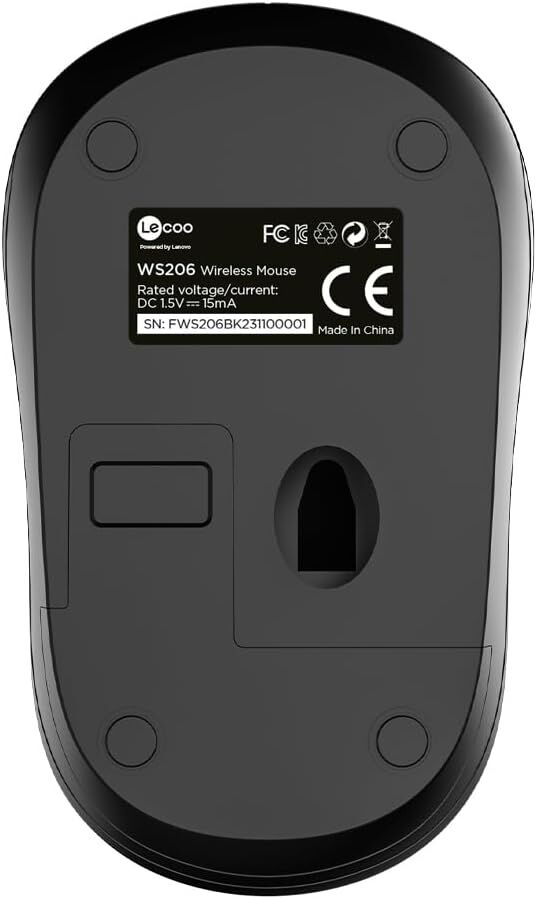 Lecoo Ws206 Kablosuz 1200DPI 3 Tuşlu Optik Mouse Siyah
