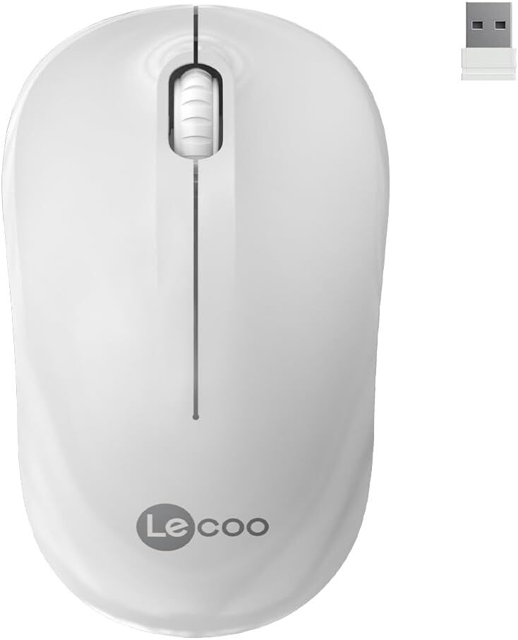 Lecoo Ws206 Kablosuz 1200DPI 3 Tuşlu Optik Mouse Beyaz