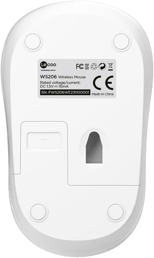 Lecoo Ws206 Kablosuz 1200DPI 3 Tuşlu Optik Mouse Beyaz