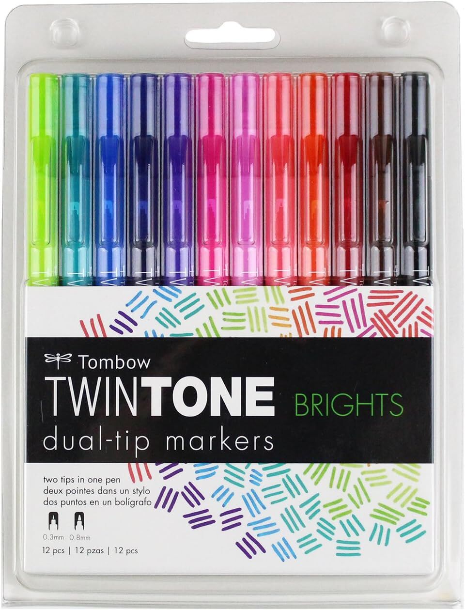 Tombow Twin Tone Dual-Tip G.Kalemi Seti Brights Parlak Renkler 12 Renk