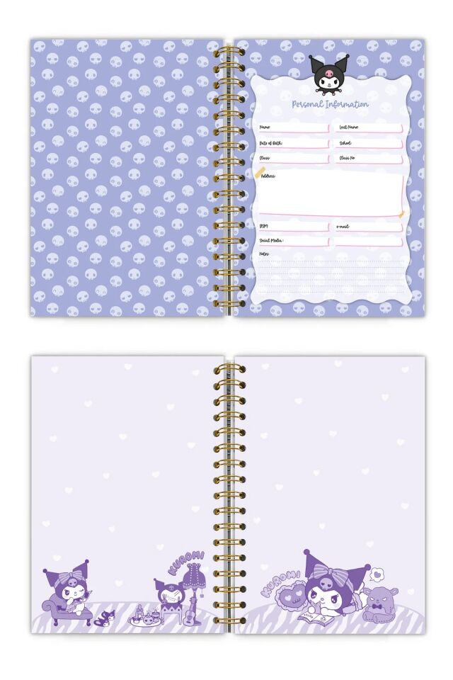 Victorias Journals Kuromi Gizli Spiralli Planlayıcı Journal 16,5x23,5