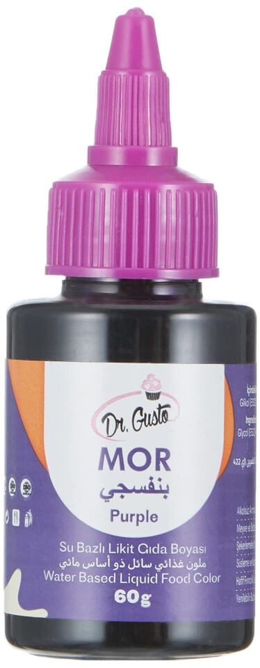 Dr. Gusto Su Bazlı Likit Gıda Boyası 60 Gr Mor