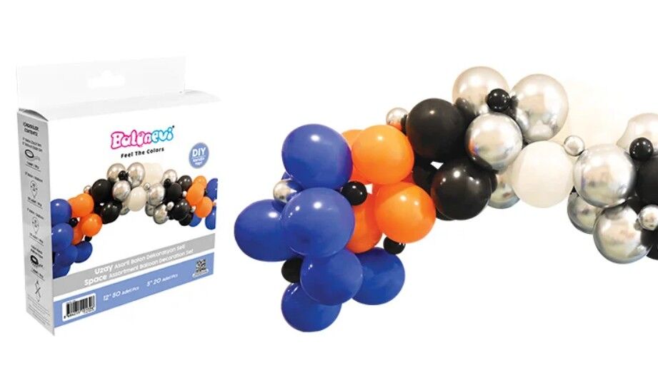 Balonevi Uzay Asorti Dekorasyon Seti 70 Li    