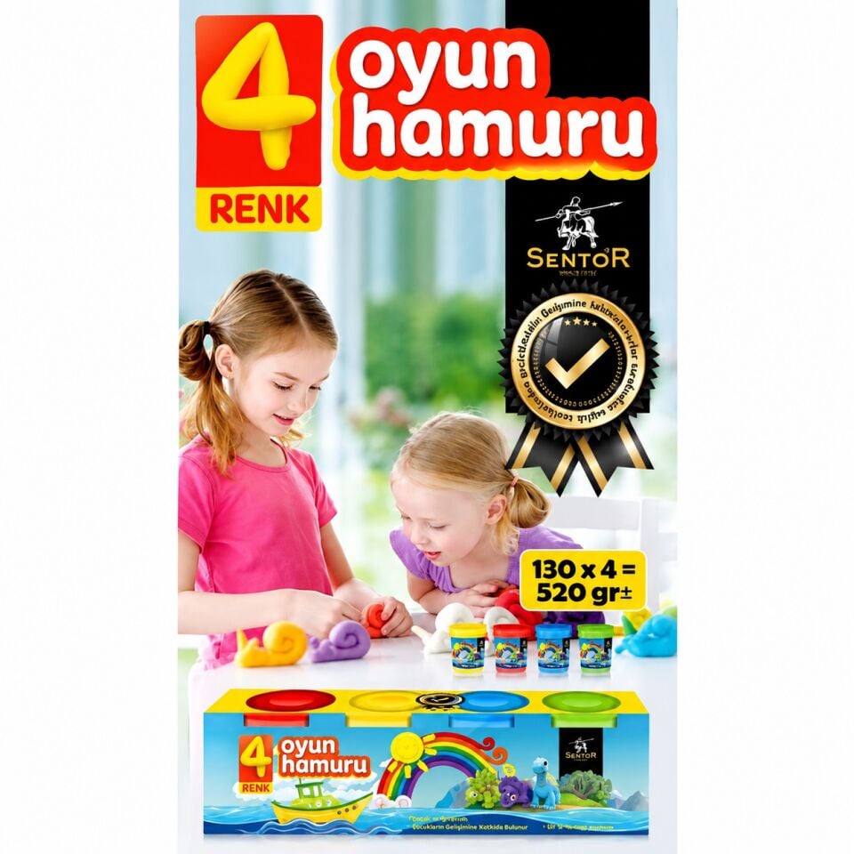 Sentor Se-1401 Oyun Hamuru 4 Renk 520 Gr