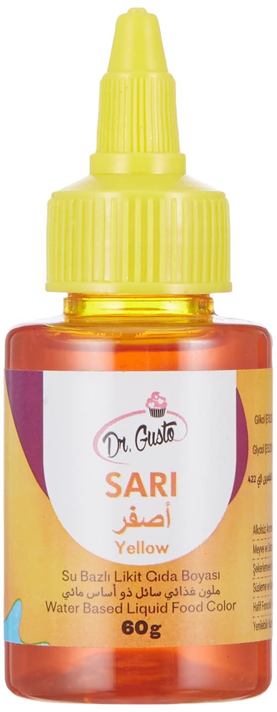 Dr. Gusto Su Bazlı Likit Gıda Boyası 60 Gr Sarı