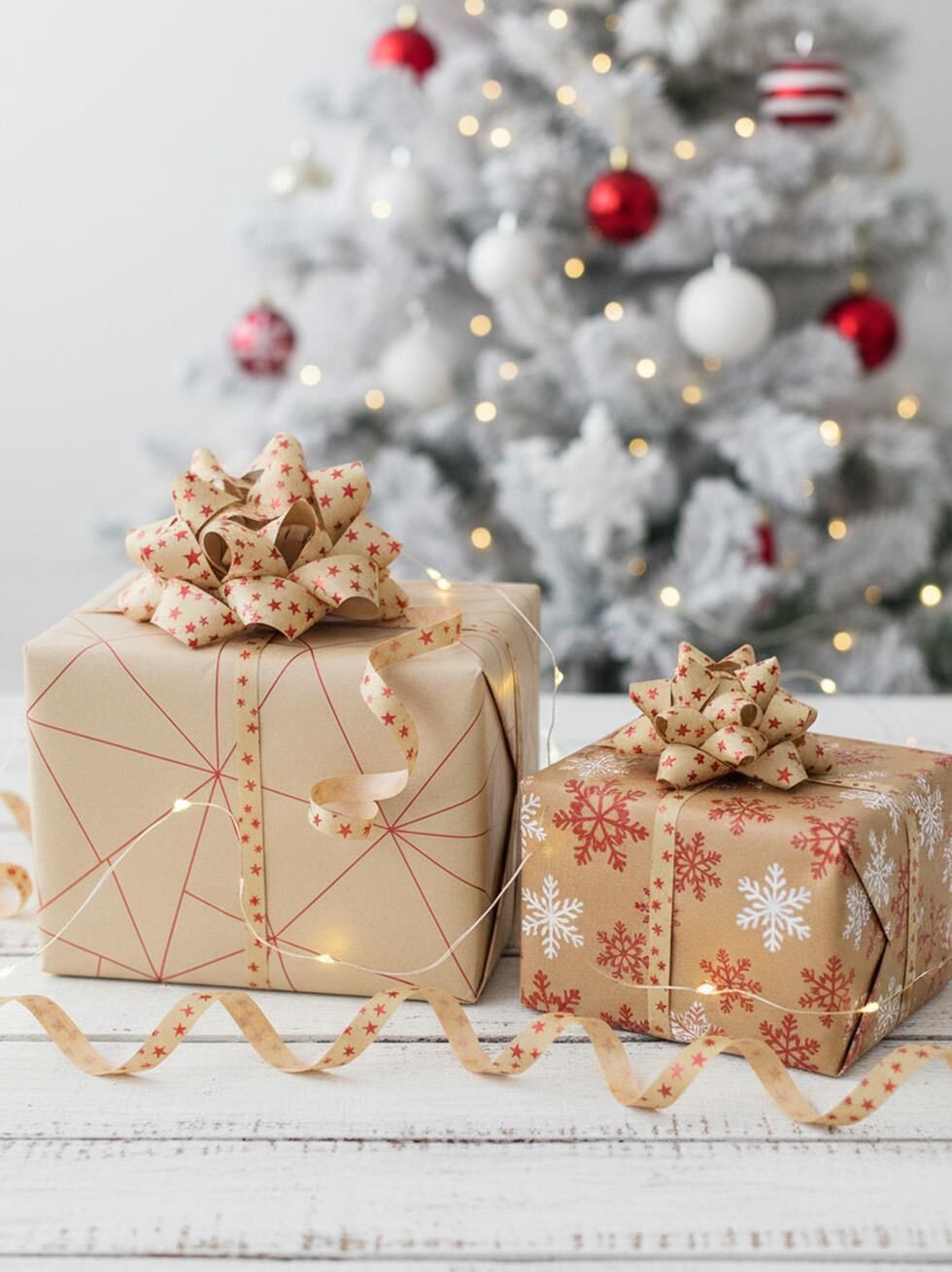 Astaş Hediye Paketi Süsü Rafya Yıldız Set Kraft Kirmizi Yildizli 5 Mm x 10 M