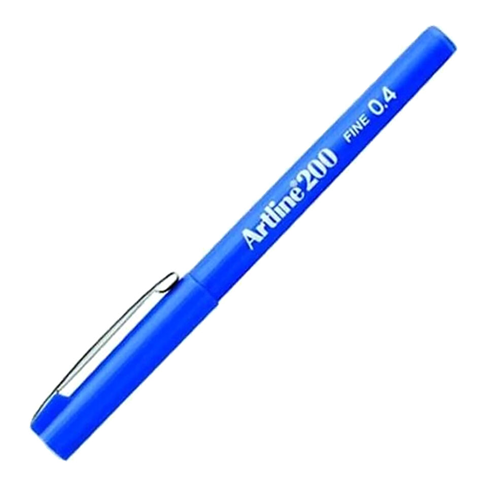 Artline 200N Fine Keçe Uçlu Yazı Kalemi Uç:0,4 Mm Mavi