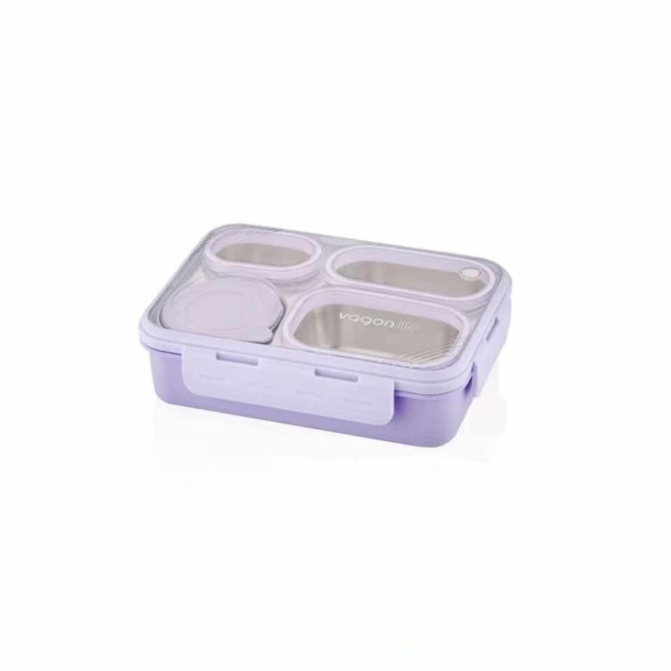 Vagonlife 800 Ml 4 Bölmeli Paslanmaz Çelik Lunch Box