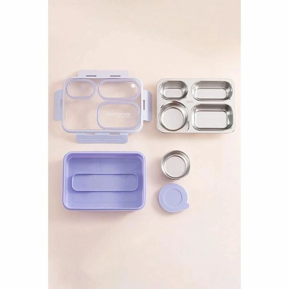Vagonlife 800 Ml 4 Bölmeli Paslanmaz Çelik Lunch Box