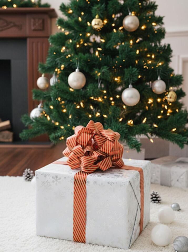 Astaş Hediye Paketi Süsü Rafya Yildiz Set Kraft Kirmizi Cizgili 25 Mm x 3 M