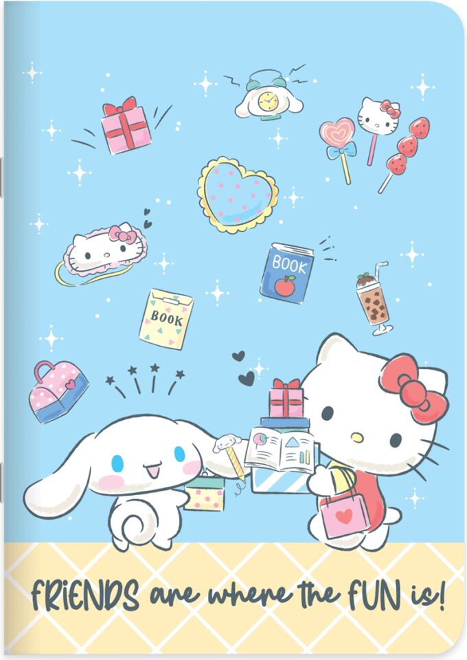 Keskin Hello Kitty And Friends 18,5x26 40 Yaprak Çizgili Stickerli Tel Dikişli Defter