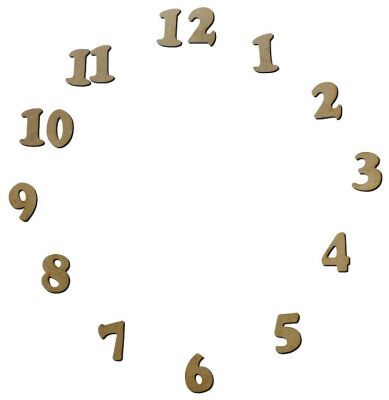 Okutan Ahşap Saat Rakamı Birden Oniki Harf Obje