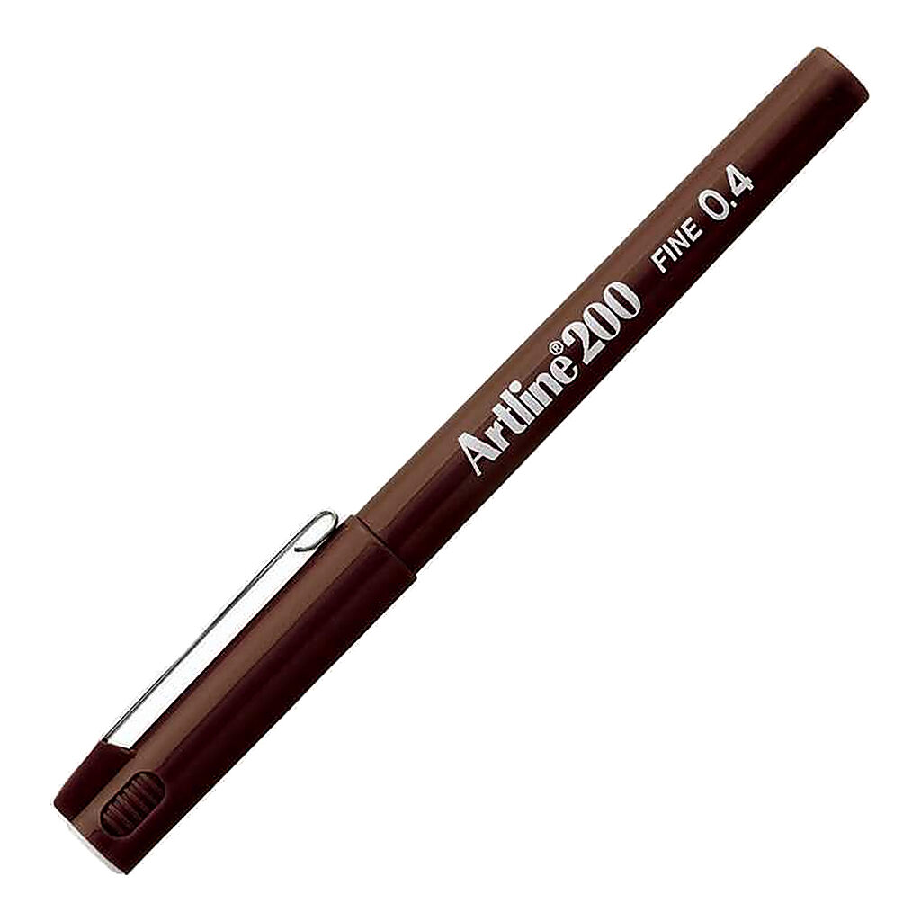 Artline 200N Fine Keçe Uçlu Yazı Kalemi Uç:0,4 Mm Koyu Kahverengi