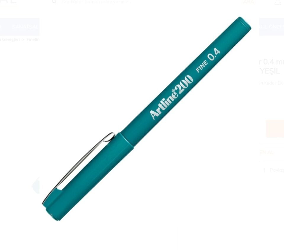 Artline 200N Fine Keçe Uçlu Yazı Kalemi Uç:0,4 Mm Koyu Yeşil