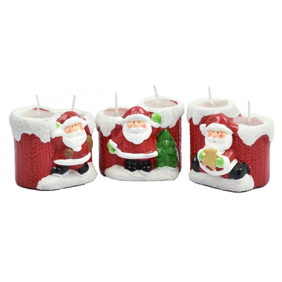 Taros Noel Baba Çift Mumlu Biblo