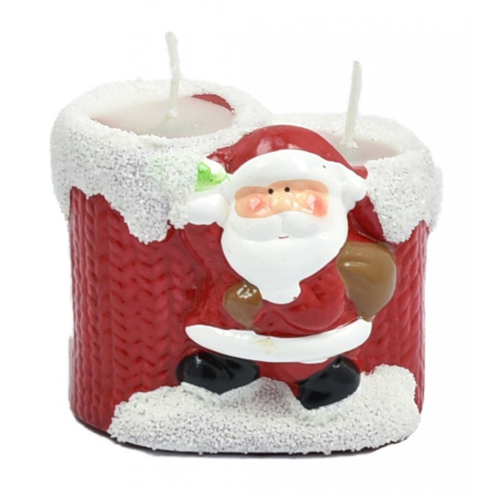 Taros Noel Baba Çift Mumlu Biblo