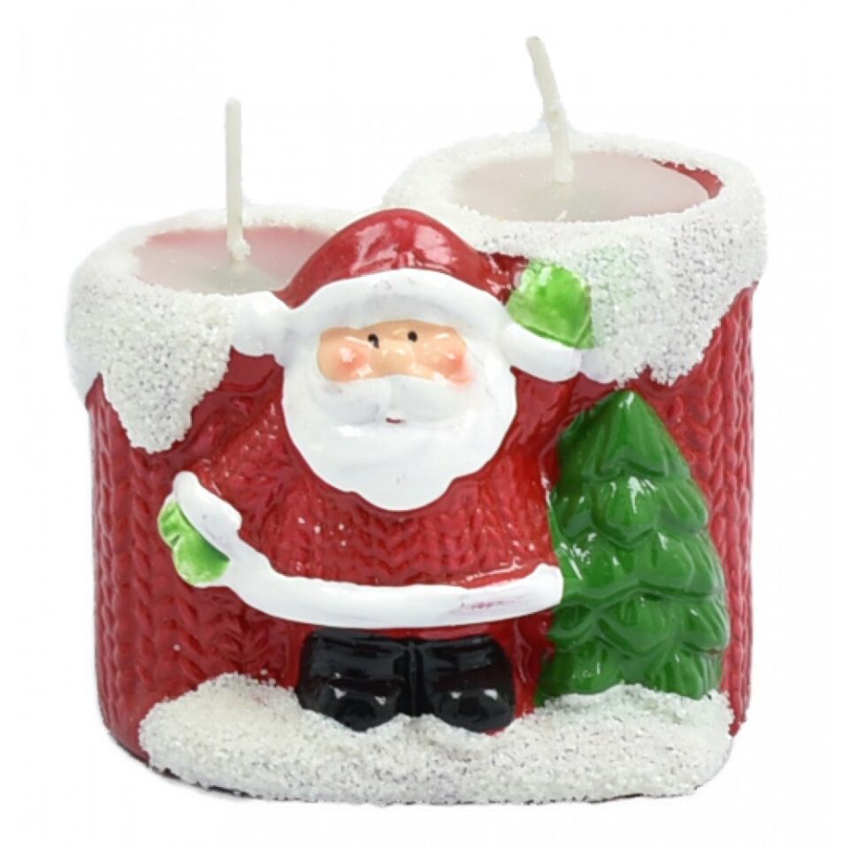 Taros Noel Baba Çift Mumlu Biblo