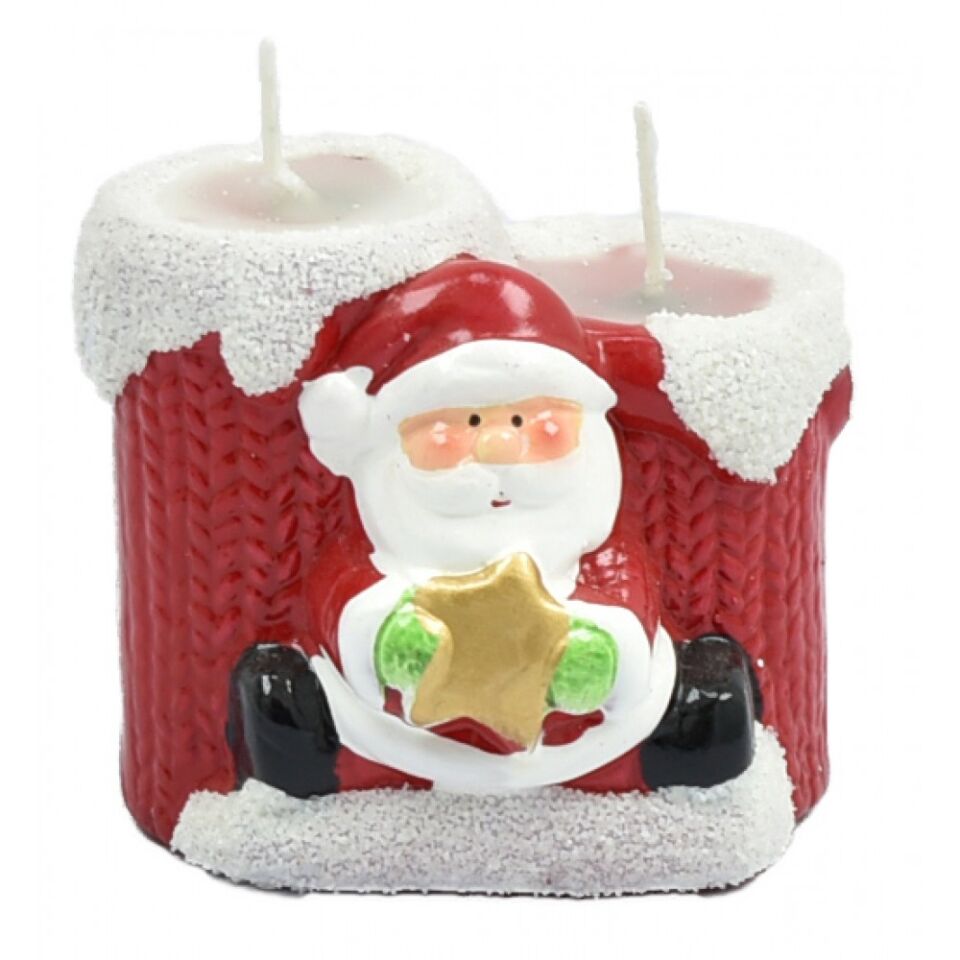 Taros Noel Baba Çift Mumlu Biblo