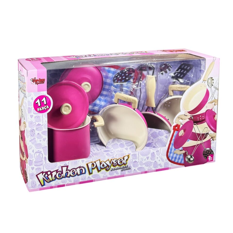 Vardem 11 Parça Pembe Emaye Tencere Tava