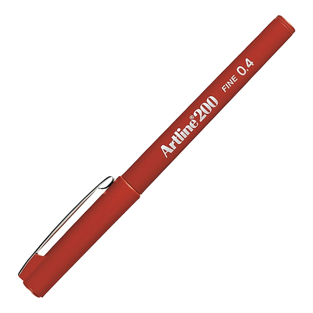 Artline 200N Fine Keçe Uçlu Yazı Kalemi Uç:0,4 Mm Koyu Kırmızı
