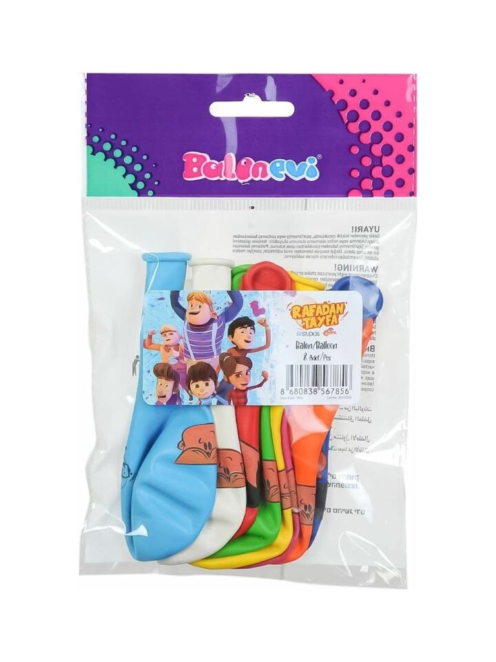 Balon 12'' Rafadan Tayfa Baskılı 8 Li    