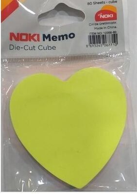 Noki Memo Kalp Şekilli 5 Renk 80 Sayfa No:12356-80