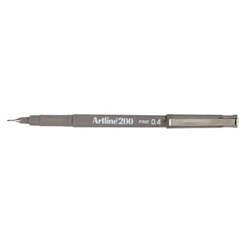Artline 200N Fine Keçe Uçlu Yazı Kalemi Uç:0,4 Mm Gri