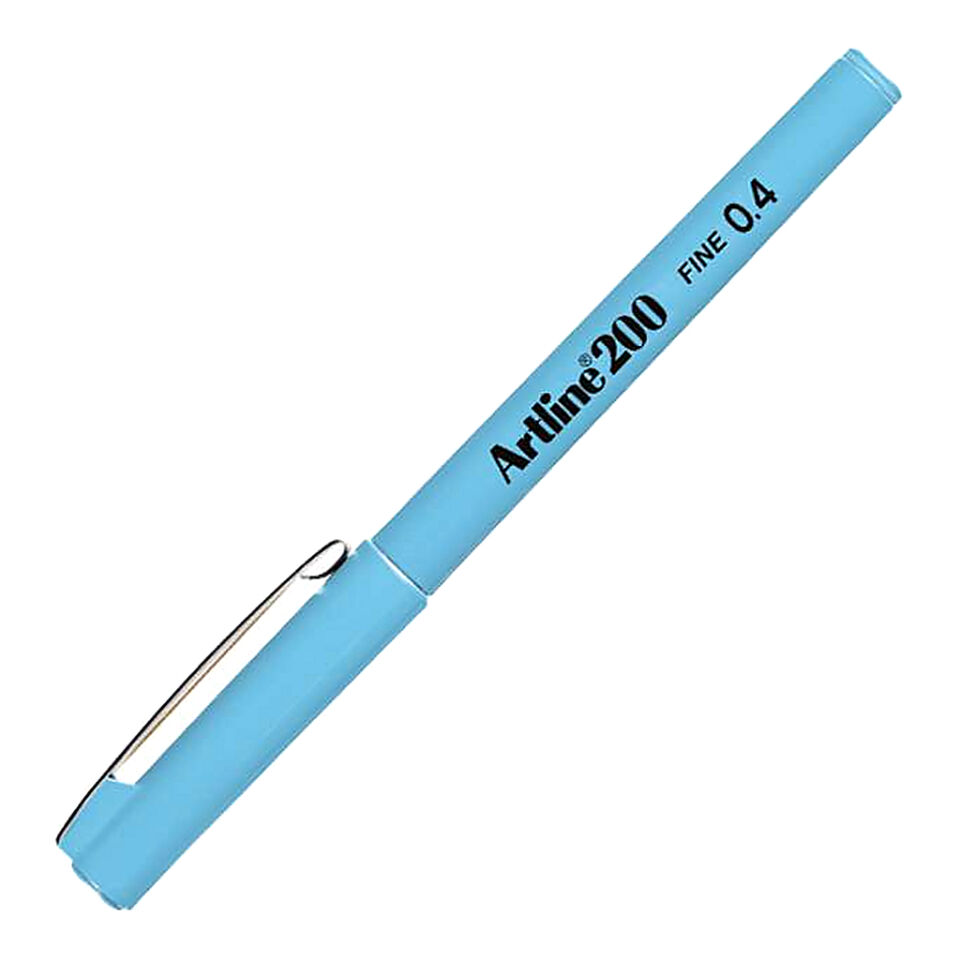 Artline 200N Fine Keçe Uçlu Yazı Kalemi Uç:0,4 Mm Açık Mavi