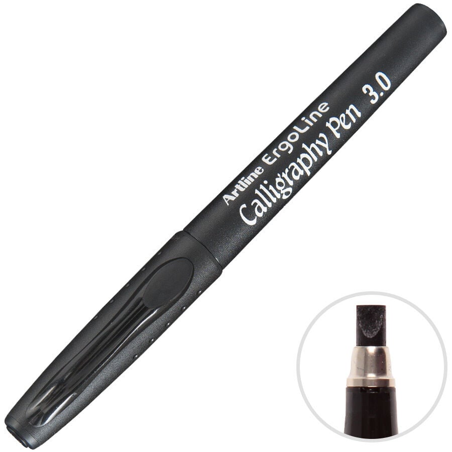 Artline Ergoline Calligraphy Pen 3.0 Kaligrafi Kalemi Uç:3,0 Mm Siyah