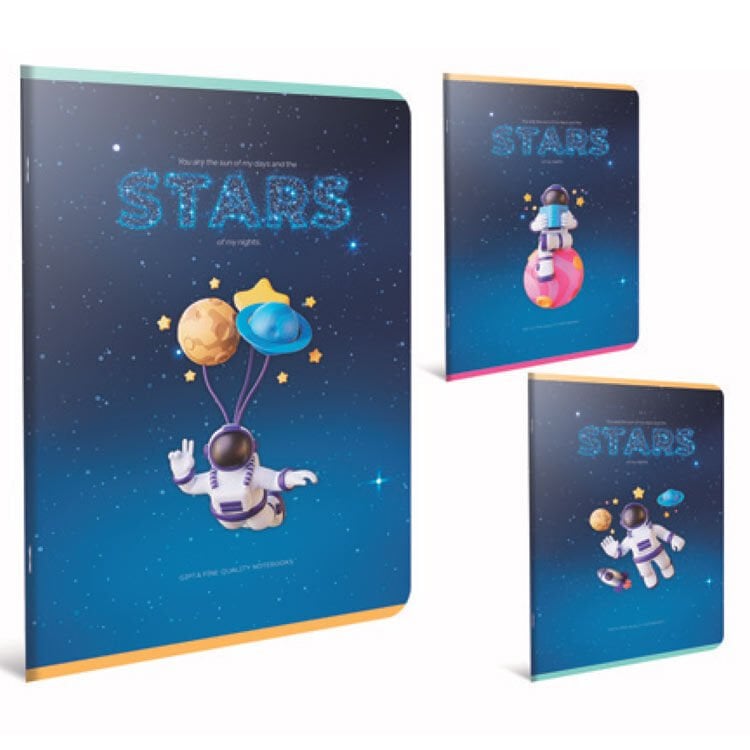 Gıpta Stars Tel Dikiş Karton Kapak Defter A4 80 Yaprak Çizgili