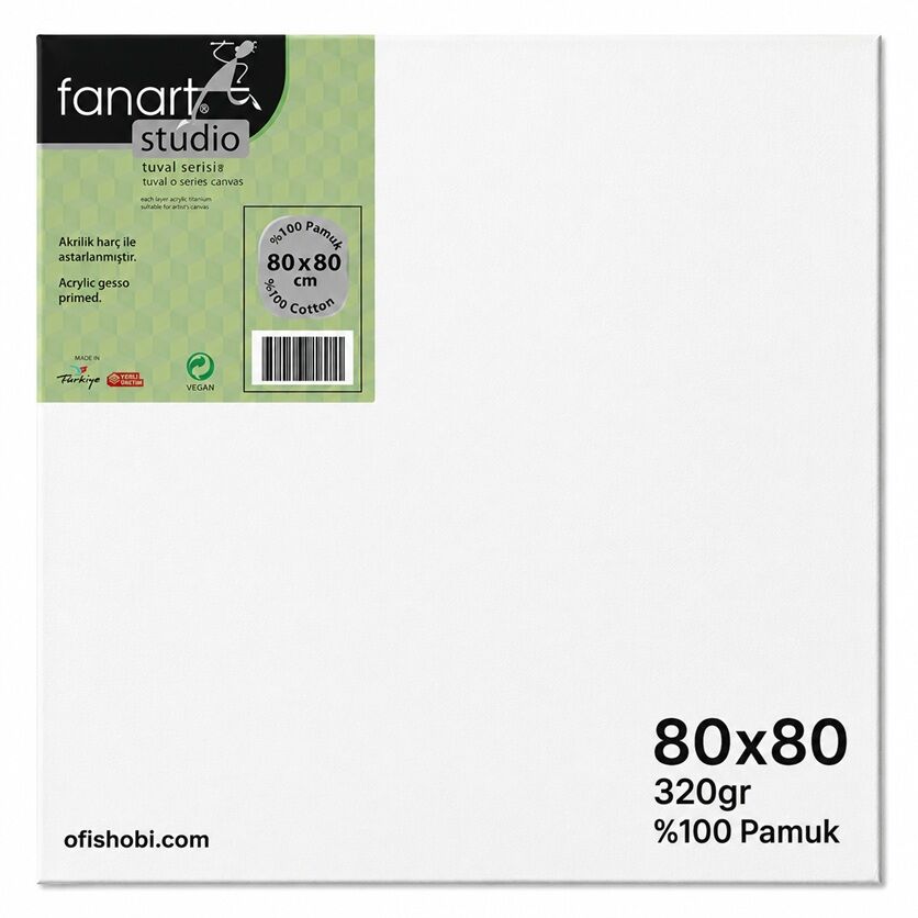 Fanart Studio Tuval %100 Pamuk 320 Gr 80x80 Cm
