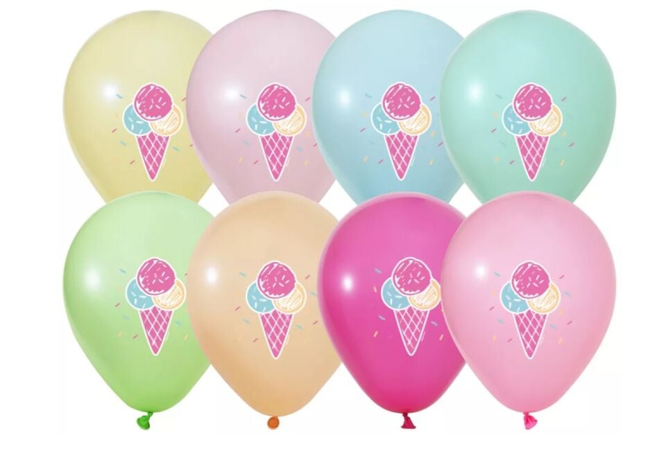 Balon 12'' Dondurma Baskılı 8 Li    