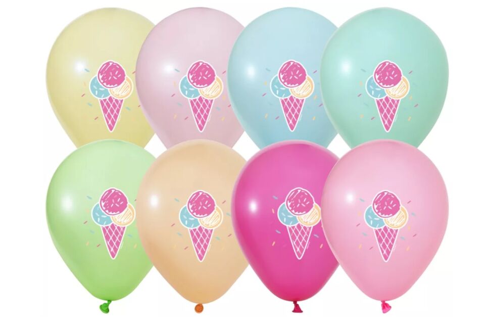 Balon 12'' Dondurma Baskılı 8 Li    