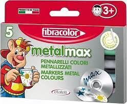 Fibracolor Metal Max Metalik Keçeli Kalem 5 Renk