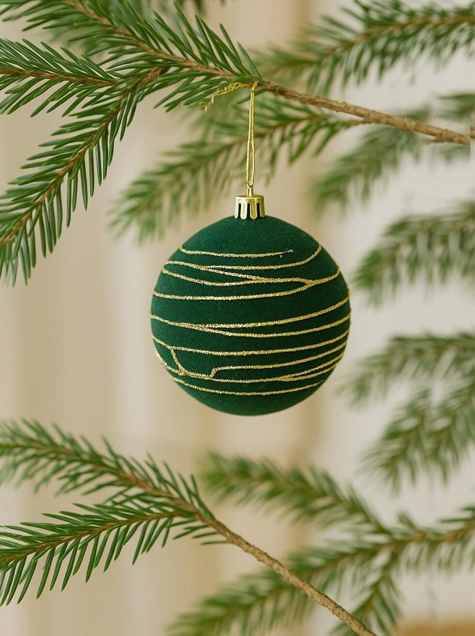 Astaş Altin Seritli Kadife Top Yesil 8 Cm 3 Lü