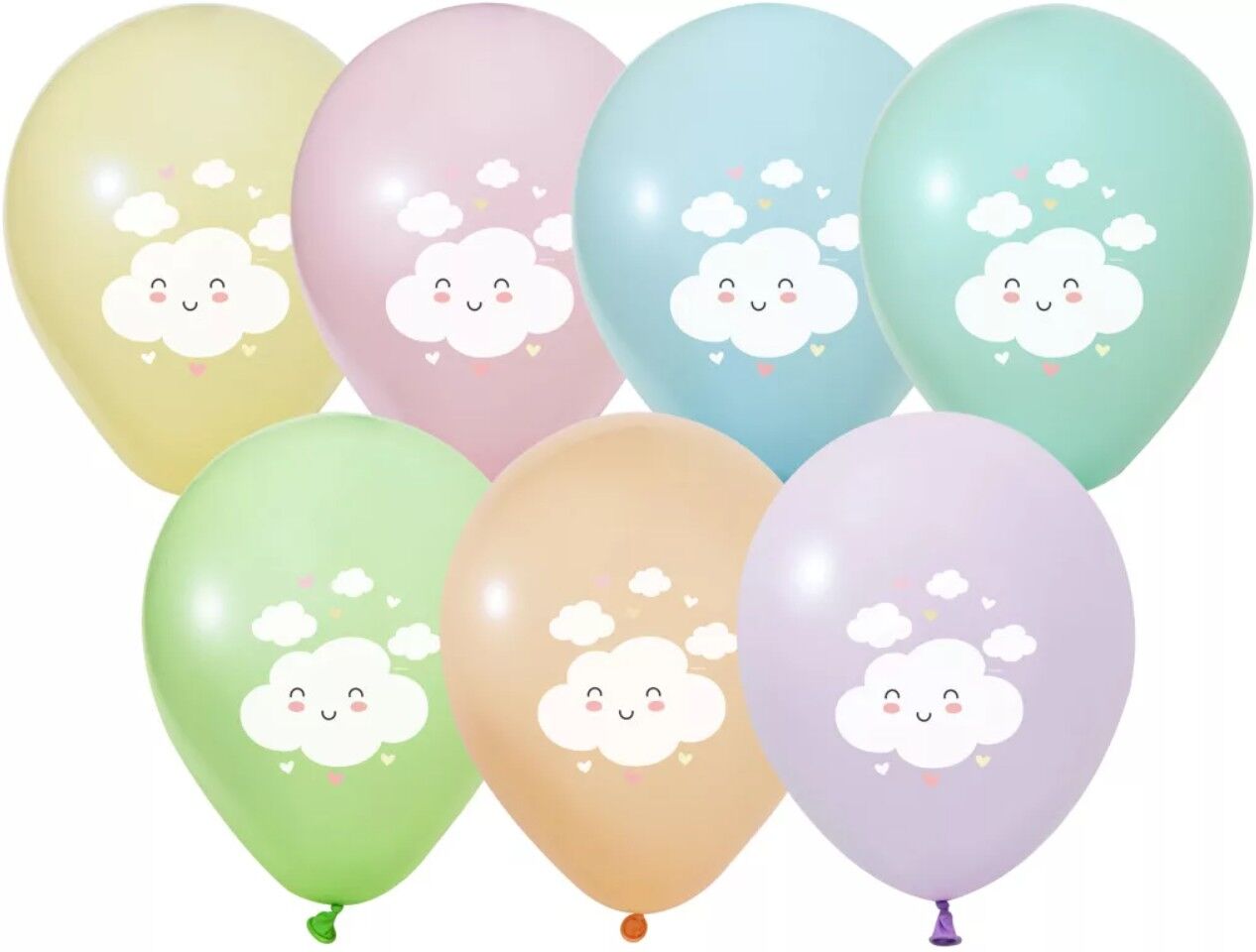 Balon 12'' Gökkuşağı Bulut Baskılı 8 Li    