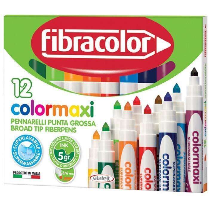 Fibracolor Color Maxi Jumbo Keçeli Kalem 12 Renk