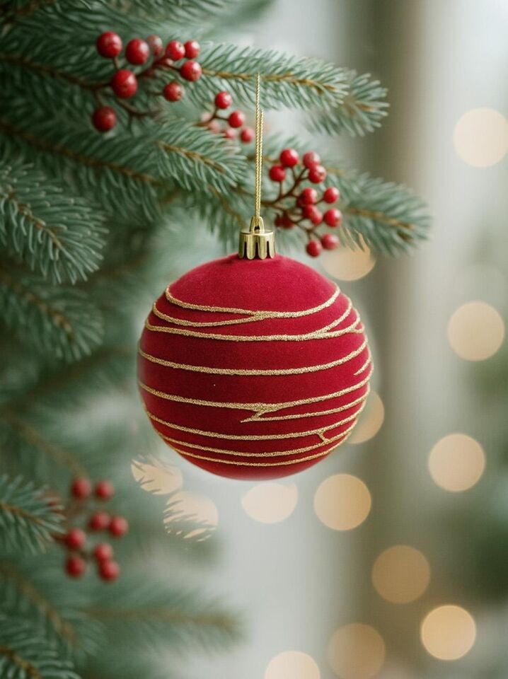 Astaş Altin Seritli Kadife Top Bordo 10 Cm 3 Lü