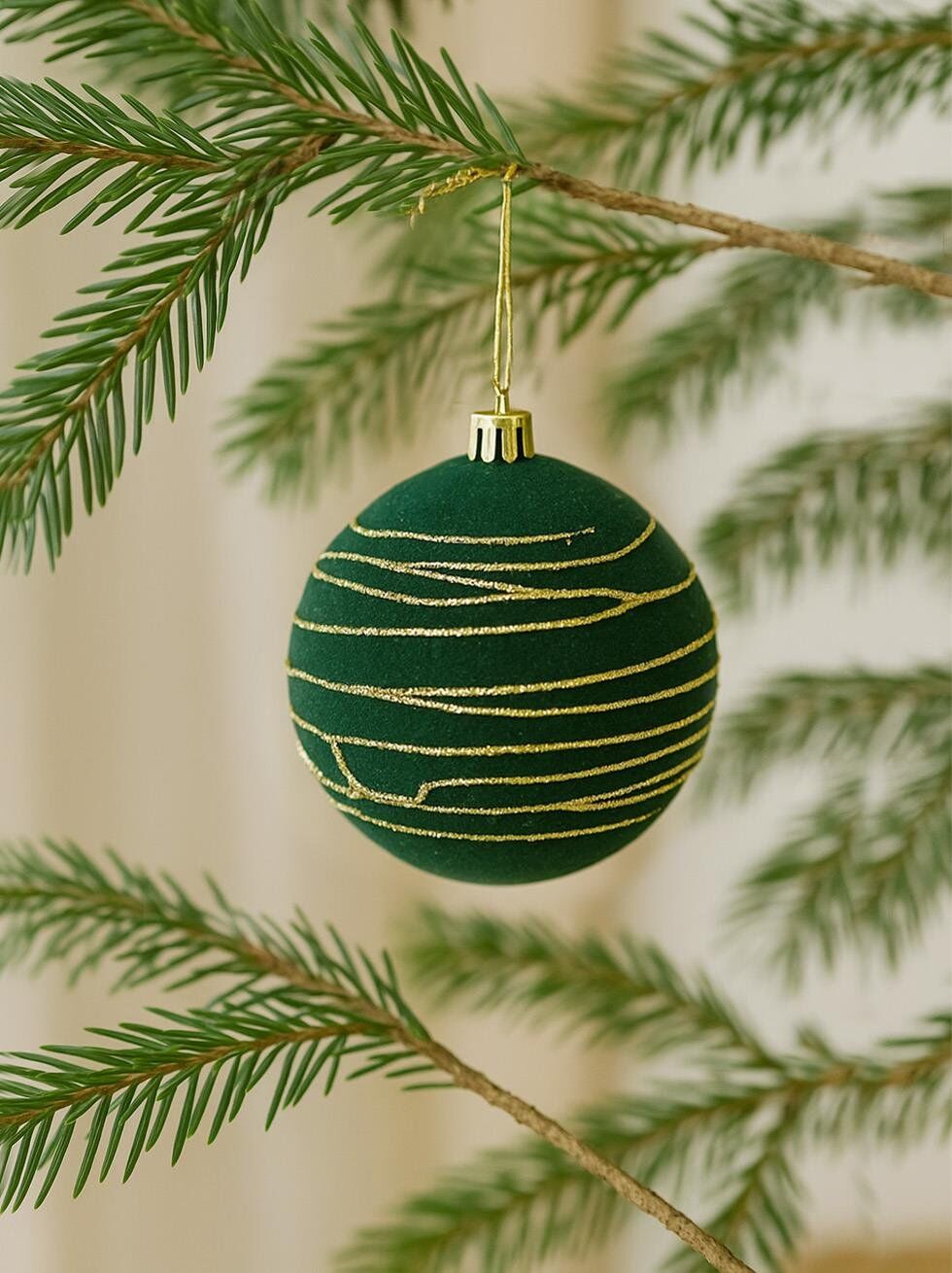 Astaş Altin Seritli Kadife Top Yesil 10 Cm 3 Lü