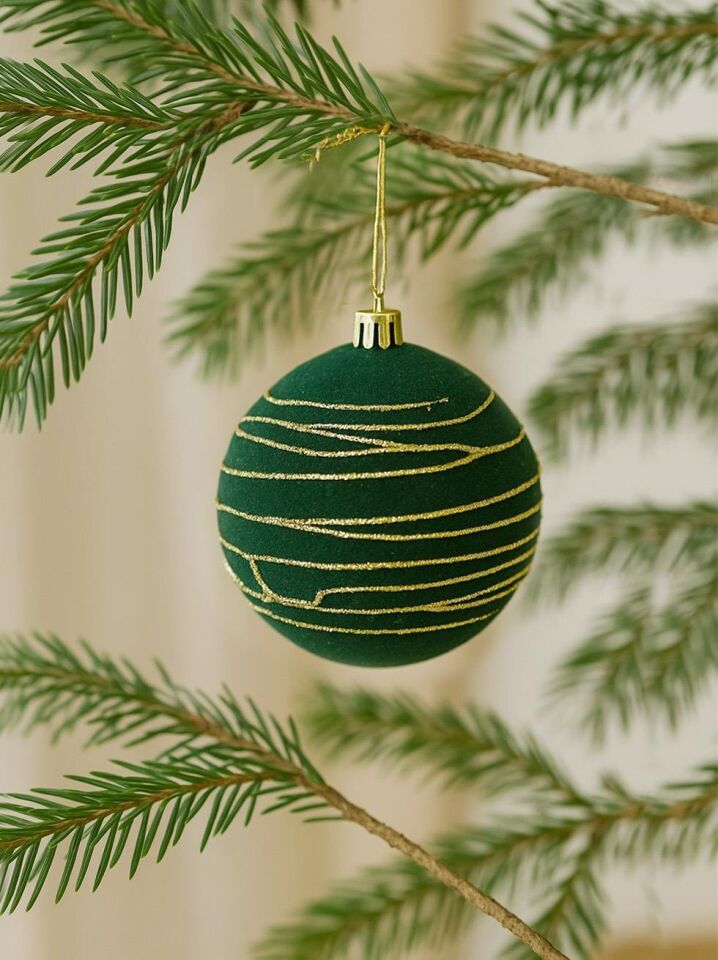 Astaş Altin Seritli Kadife Top Yesil 10 Cm 3 Lü