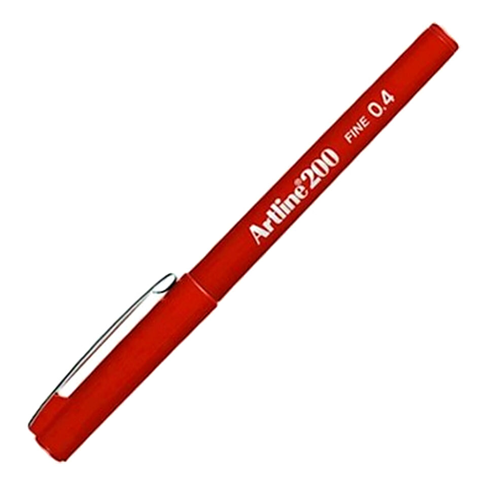 Artline 200N Fine Keçe Uçlu Yazı Kalemi Uç:0,4 Mm Kırmızı