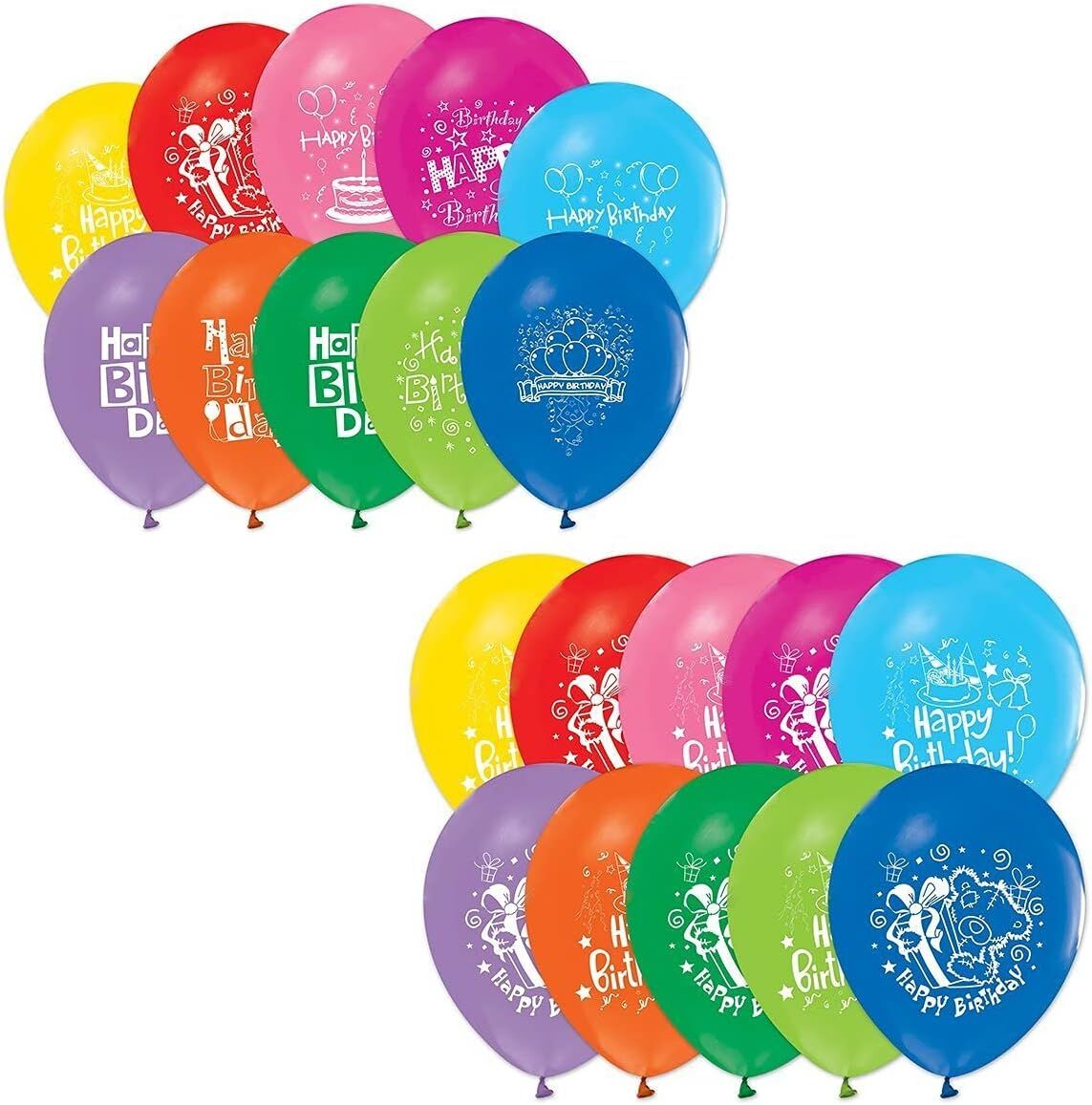 Balon 12'' Happy Bırthday Baskılı 9 Lu    