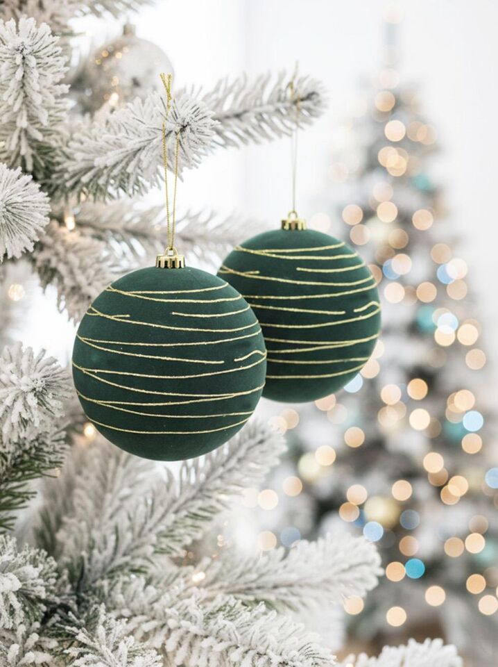 Astaş Altin Seritli Kadife Top Yesil 12 Cm 2 Li