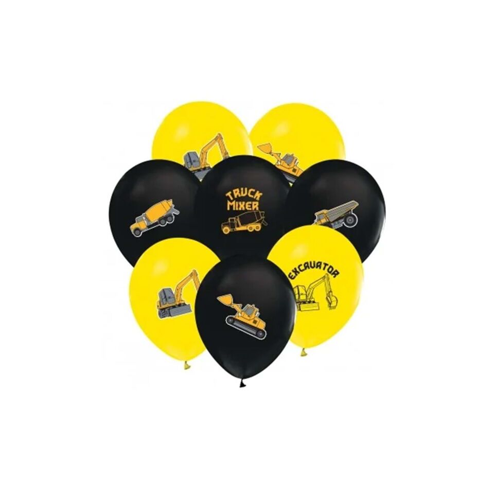 Balon 12'' İnşaat Baskılı 8 Li    