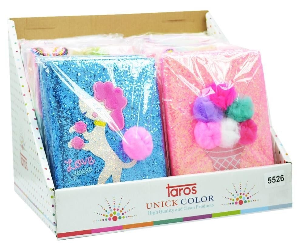 Taros Unick Color Simli Ponponlu Lüks Hatıra Defteri