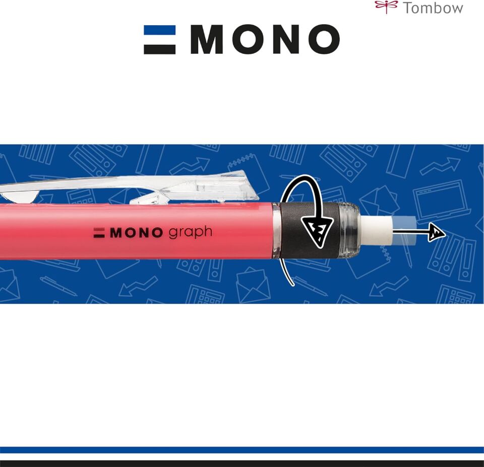 Tombow Mono Graph Neon Mekanik Kurşun Kalem 0.7 Mm Neon Mavi