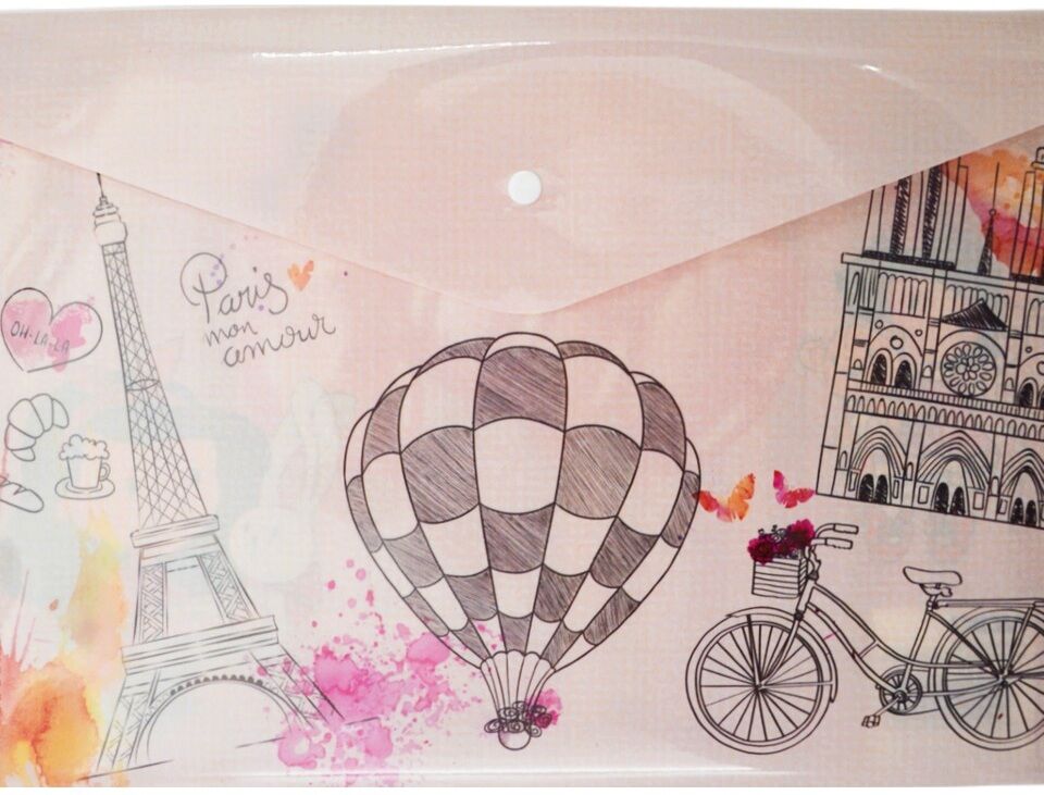 Noki Dosya Desenli Kız Çıtçıtlı Evrak Zarfı