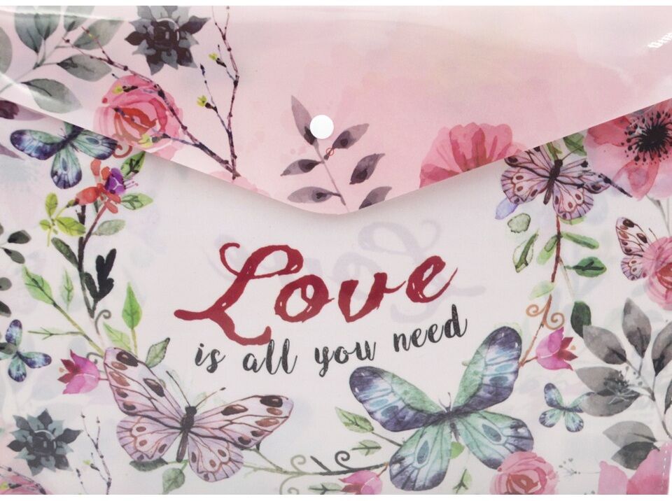 Noki Dosya Desenli Kız Çıtçıtlı Evrak Zarfı