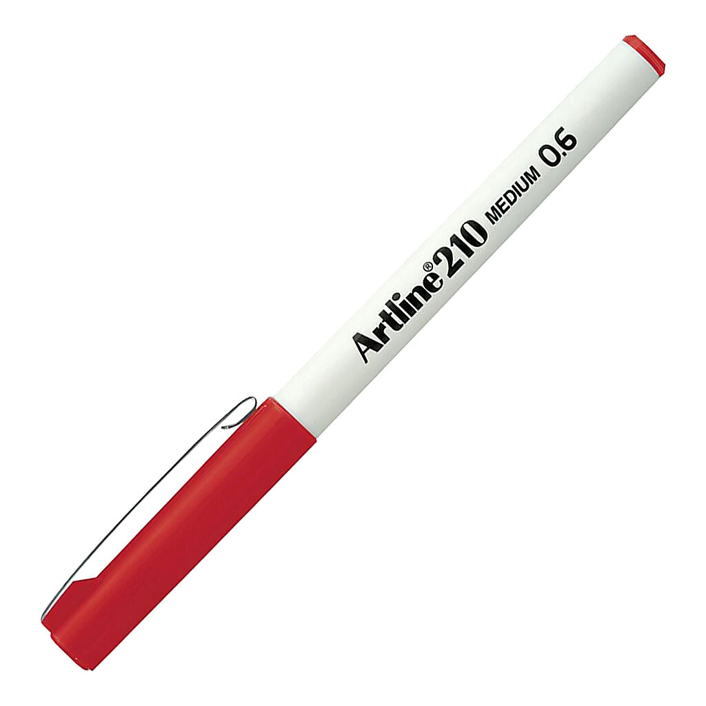 Artline 210N Keçe Uçlu Yazı Kalemi Uç :0,6 Mm Kırmızı