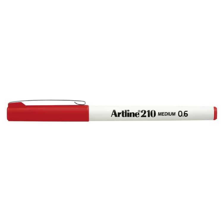 Artline 210N Keçe Uçlu Yazı Kalemi Uç :0,6 Mm Kırmızı